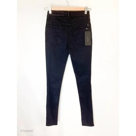 NWT Rag & Bone High Rise Skinny Black Jeans, 23 - Picture 6 of 13